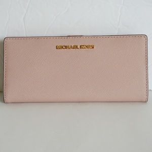 Michael Kors Jet Set Flat Slim Bifold Wallet Pink